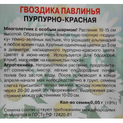 Гвоздика Павлинья Пурпурно-красная