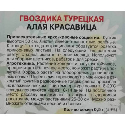 Гвоздика Турецкая Алая красавица