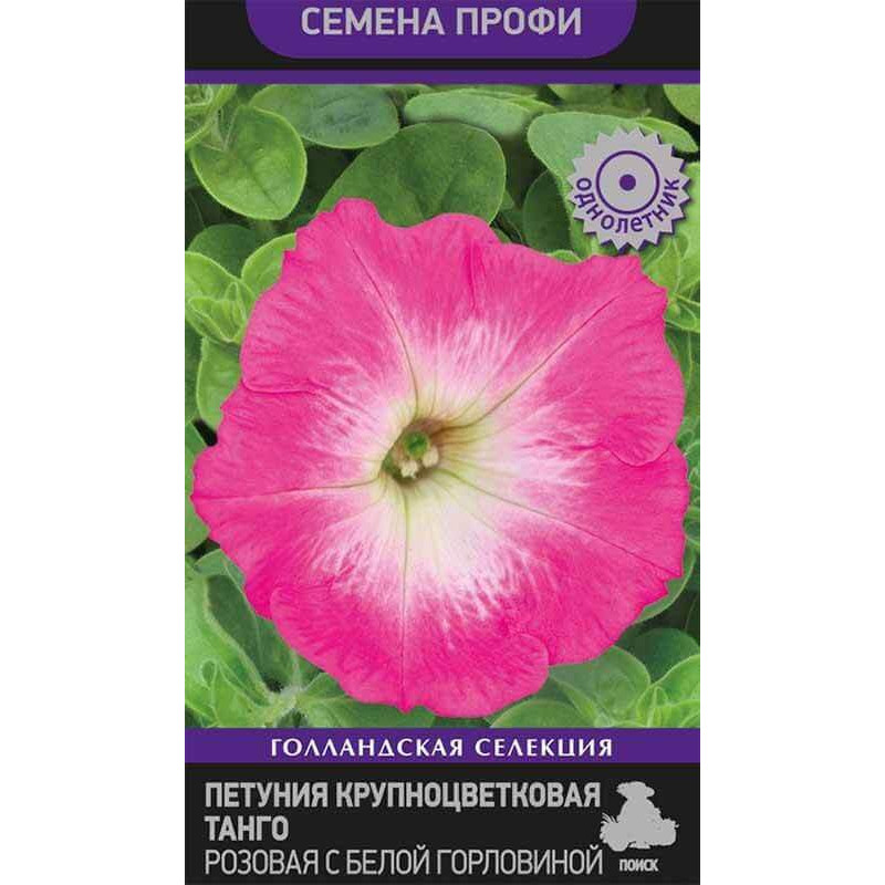 Петуния крупноцветковая Танго Розовая с белой горловиной